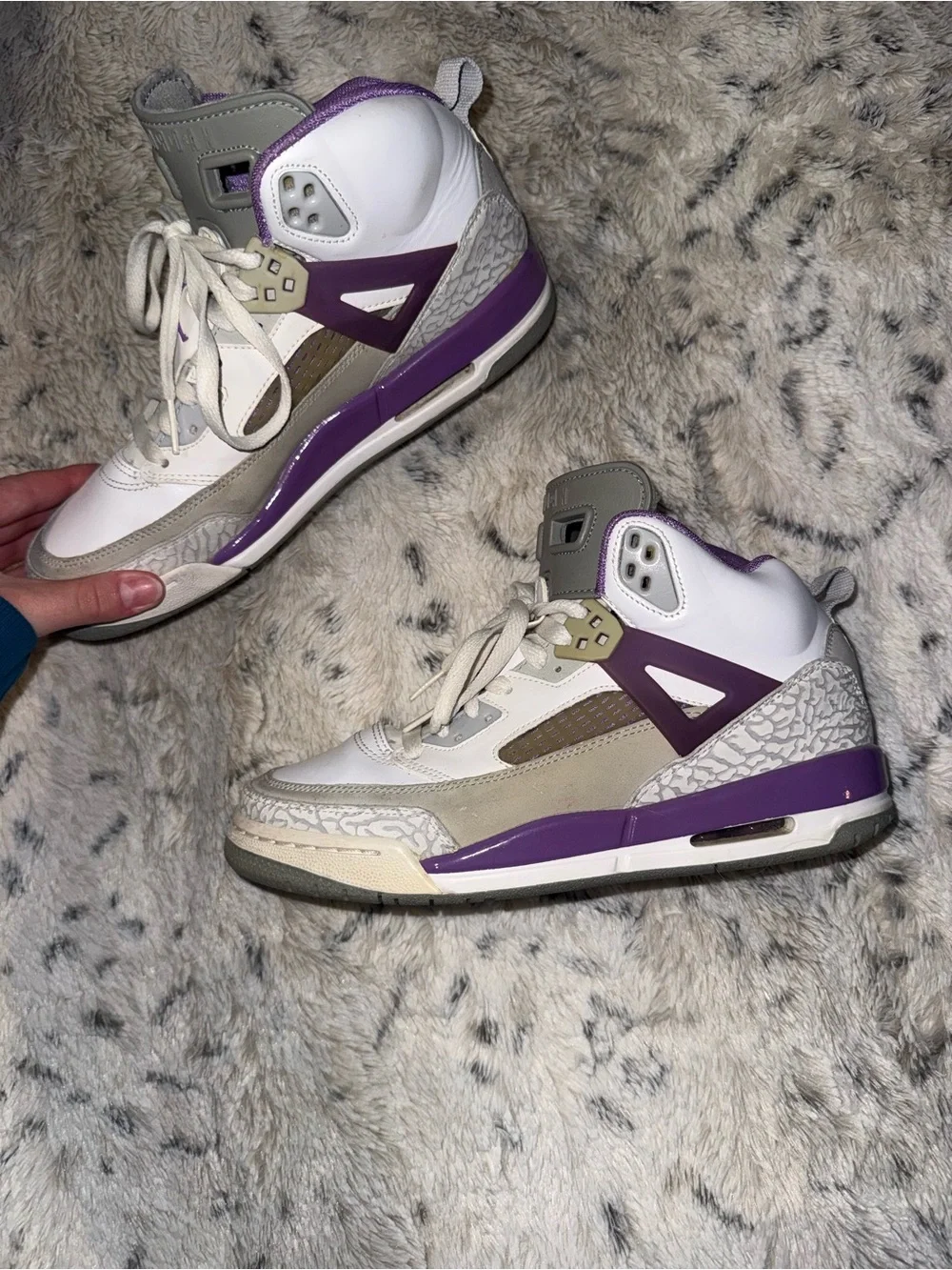 Air Jordan Spizike GS 'Cool Grey / Violet Pop' (317321-103) - Size 7Y Womens 8.5